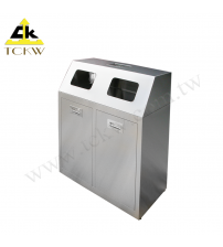 Two-compartment Stainless Steel Recycle Bin with Ashtray(TH2-93SB) 
